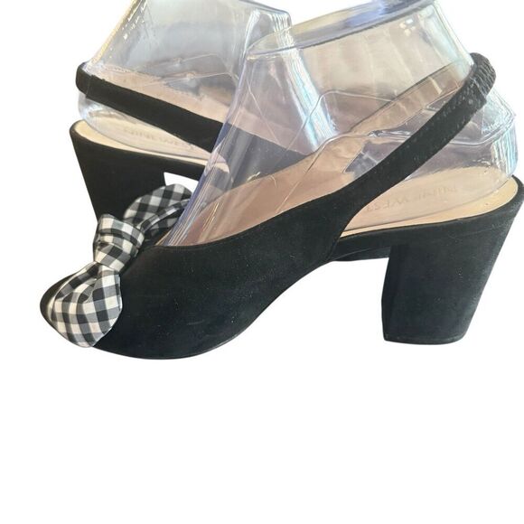 Nine West Gaerwen Gingham Bow Front Slip Back Black Heels Size Womens 8 - Picture 3 of 5
